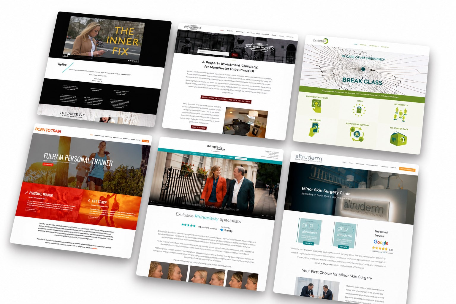 Screenshots of websites that Imagine Websites have created - WordPress Website Agency in the UK.